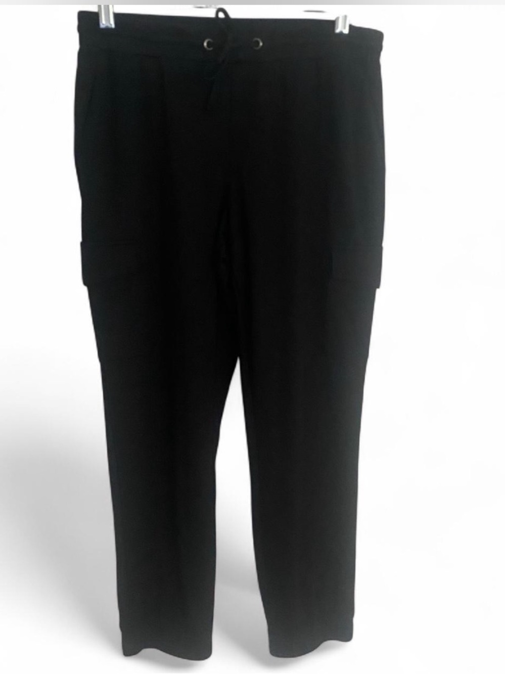 JDY BLACK DRAWSTRING WAIST CARGO LOUNGEWEAR CASUAL PANTS SIZE MEDIUM